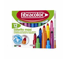 Μαρκαδόροι Ζωγραφικής Fibracolor - 12τμχ Χοντροί Fibracolor | Είδη Ζωγραφικής στο MarkCenter