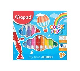 Μαρκαδόροι Ζωγραφικής Maped Color Peps Maxi 12τμχ Χοντροί Maped | Είδη Ζωγραφικής στο MarkCenter