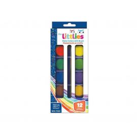 Νερομπογιές The Littlies Oval με Πινέλο 12 Χρώματα The Littlies | Είδη Ζωγραφικής στο MarkCenter