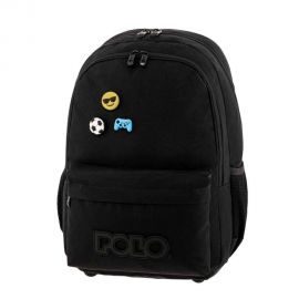 Τσάντα Πλάτης Polo Pins Μαύρο Polo | Σχολικές Τσάντες - Κασετίνες στο MarkCenter