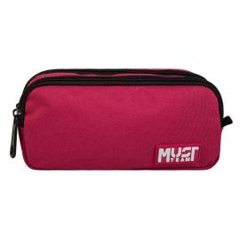 Κασετίνα Must Team Monochrome Μπορντό Γκρι Must Team | Σχολικές Τσάντες - Κασετίνες στο MarkCenter