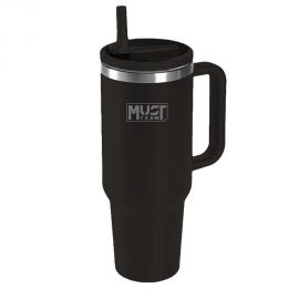 Θερμός Ανοξείδωτος Must Team Ποτήρι Με Καλαμάκι 1200ml Μαύρο Must Team | Παγουράκια - Δοχεία Φαγητού στο MarkCenter