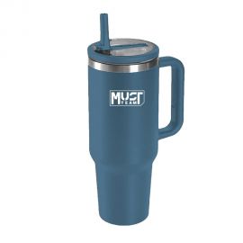 Θερμός Ανοξείδωτος Must Team Ποτήρι Με Καλαμάκι 900ml Μπλε Must Team | Παγουράκια - Δοχεία Φαγητού στο MarkCenter