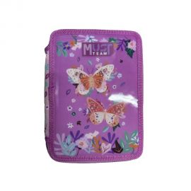 Κασετίνα Must Team Διπλή Γεμάτη Butterfly Lilac Must Team | Τσάντες - Κασετίνες στο MarkCenter