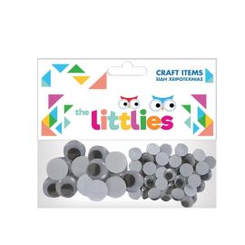 Ματάκια The Littlies Μαύρα Mix Διαστάσεις 40τμχ 20x15mm 20x20mm The Littlies | Είδη Χειροτεχνίας στο MarkCenter
