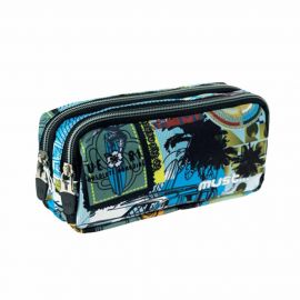 Κασετίνα Οβάλ με 2 Θήκες Must Energy Palm Beach | 0579351 Must Team | Σχολικές Τσάντες - Κασετίνες στο MarkCenter