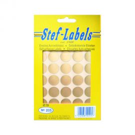Ετικέτες Αυτοκόλλητες Stef Labels 40 Φύλλα ΣΤΡΟΓΓΥΛΕΣ No205 19mm Χρυσό Stef labels | Χαρτικά στο MarkCenter