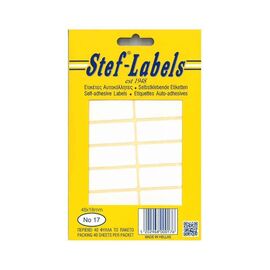 Ετικέτες Αυτοκόλλητες Stef labels 40 Φύλλα No17 18x48 Stef labels | Χαρτικά στο MarkCenter