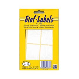 Ετικέτες Αυτοκόλλητες Stef labels 40 Φύλλα No30 40x72 Stef labels | Χαρτικά στο MarkCenter