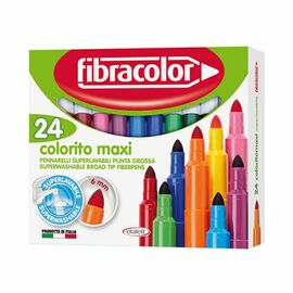 Μαρκαδόροι Ζωγραφικής Fibracolor - 24τμχ Χοντροί Fibracolor | Είδη Ζωγραφικής στο MarkCenter