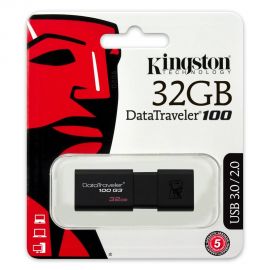 Kingston Data Traveler 100 G3 32GB USB 3.0 Flash Drive (Black) (DT100G3/32GB) (KINDT100G3/32) Kingston | Αποθηκευτικά Μέσα στο MarkCenter