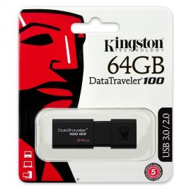 Kingston Data Traveler 100 G3 64GB USB 3.0 Flash Drive (Black) (DT100G3/64GB) (KINDT100G3/64GB) Kingston | Αποθηκευτικά Μέσα στο MarkCenter