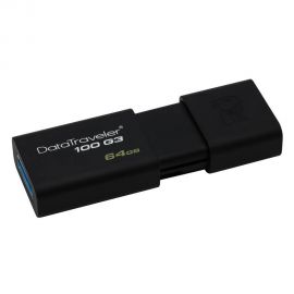 Kingston Data Traveler 100 G3 64GB USB 3.0 Flash Drive (Black) (DT100G3/64GB) (KINDT100G3/64GB) Kingston | Αποθηκευτικά Μέσα στο MarkCenter