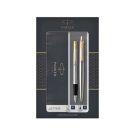 Σετ Parker Jotter Cr Duo St.Steel Gt Πένα & Στυλό Διαρκείας Ασημί / Χρυσό Parker | Είδη Δώρων στο MarkCenter