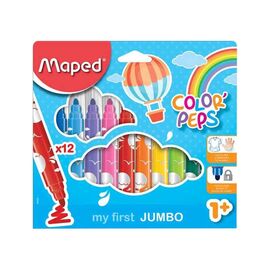 Μαρκαδόροι Ζωγραφικής Maped Color Peps Maxi 12τμχ Χοντροί Maped | Είδη Ζωγραφικής στο MarkCenter