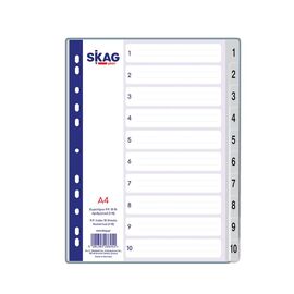 Διαχωριστικά A4 1-10 Αριθμητικά Γκρί P.P. Skag Skag | Είδη Αρχειοθέτησης στο MarkCenter