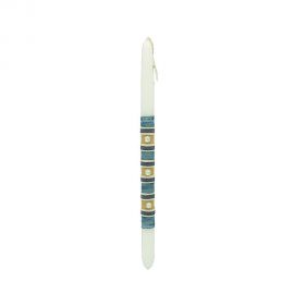 Λαμπάδα Χειροποίητη Ριγέ Μπλε Κίτρινο 24535 OEM | Πασχαλινές λαμπάδες στο MarkCenter