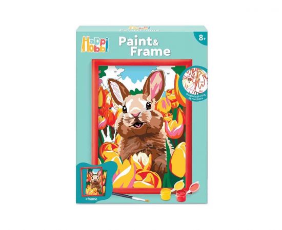 HappiHobbi Paint & Frame Paint by Numbers Cheerful Bunny AS Company | Παιχνίδια Unisex στο MarkCenter