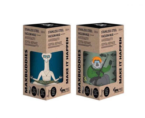 Θερμός Ανοξείδωτος Maxbuddies 300Ml 2 Σχέδια Διακάκης | Παγουράκια - Δοχεία Φαγητού στο MarkCenter