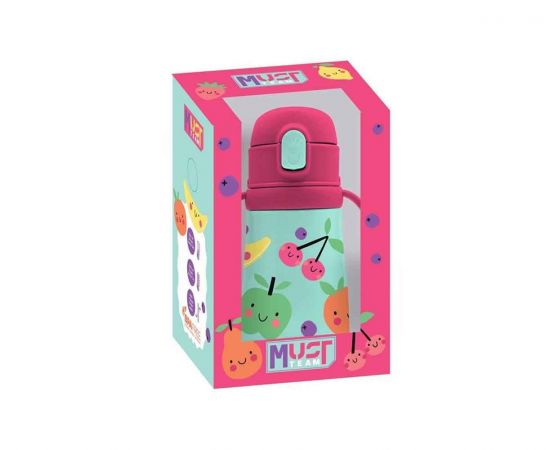 Θερμός Ανοξείδωτος Must Team Φρουτάκια με Χερούλια και Καλαμάκι 350Ml Must Team | Παγουράκια - Δοχεία Φαγητού στο MarkCenter