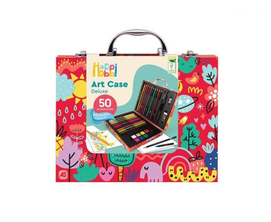 Κασετίνα Ζωγραφικής Happi Hobbi Deluxe Με 50 Αξεσουάρ My World AS Company | Παιχνίδια για Αγόρια στο MarkCenter