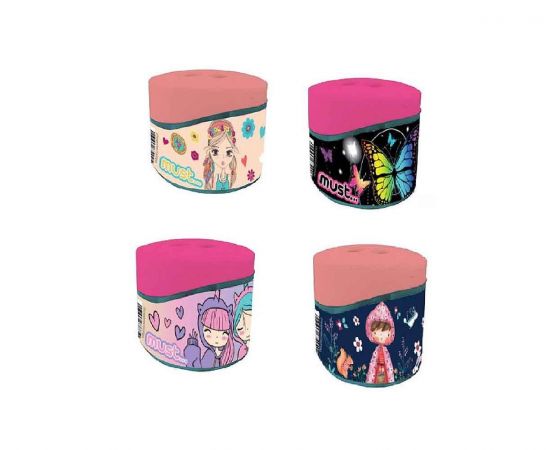 Ξύστρα Βαρελάκι Must Κορίτσι 4 Σχέδια Must Team | Γραφική Ύλη στο MarkCenter