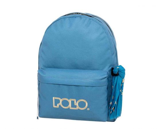 Τσάντα Πλάτης POLO Original Double Scarf Μπλε Ανοιχτό Γκρι Polo | Σχολικές Τσάντες - Κασετίνες στο MarkCenter