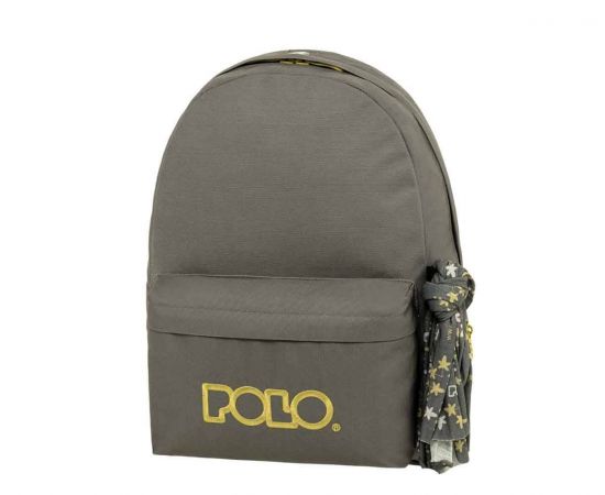 Τσάντα Πλάτης POLO Original Scarf Γκρι Χρυσό Polo | Σχολικές Τσάντες - Κασετίνες στο MarkCenter