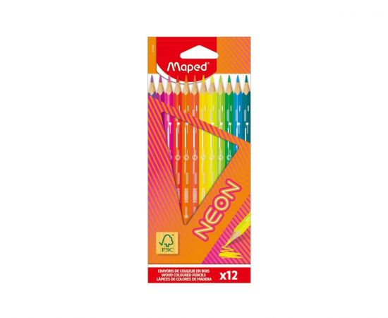 Ξυλομπογιές Maped Neon 12τεμ Maped | Είδη Ζωγραφικής στο MarkCenter