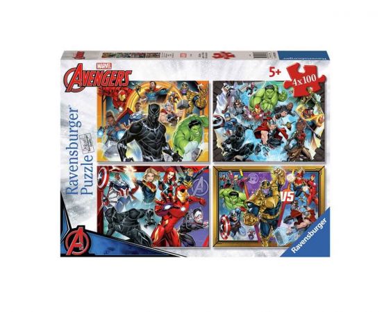 Παζλ 4x100τεμ Avengers Ravensburger | Πάζλ στο MarkCenter