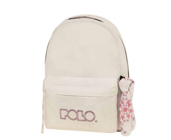 Τσάντα Πλάτης Polo Original Scarf Λευκό Λιλά Polo | Σχολικές Τσάντες - Κασετίνες στο MarkCenter