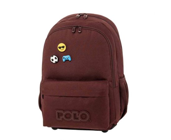 Τσάντα Πλάτης Polo Pins Βουργουδί Polo | Σχολικές Τσάντες - Κασετίνες στο MarkCenter