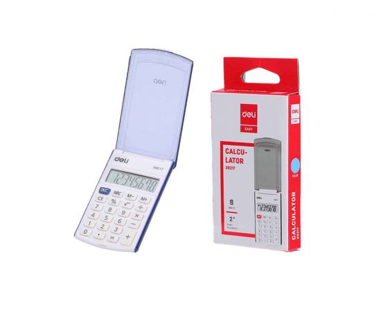 Αριθμομηχανή Deli Τσέπης 8 Ψηφία Καπάκι Μπαταρία 10.15X6.05X1.1Cm Easy-Protect Ε39217 Μπλε Deli | Αριθμομηχανές στο MarkCenter