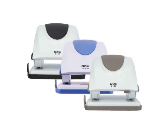 Περφορατέρ Deli Μεταλλικό με Οδηγό 35 Φύλλα 3 Χρώματα Deli | Εξοπλισμός Γραφείου στο MarkCenter