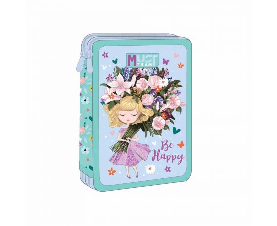 Κασετίνα Must Team Διπλή Γεμάτη Be Happy Must Team | Σχολικές Τσάντες - Κασετίνες στο MarkCenter