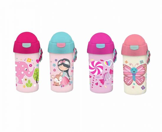 Παγούρι Πλαστικό Must Team 500ml Με Καλαμάκι Κορίτσι 4 Σχέδια Must Team | Παγουράκια - Δοχεία Φαγητού στο MarkCenter