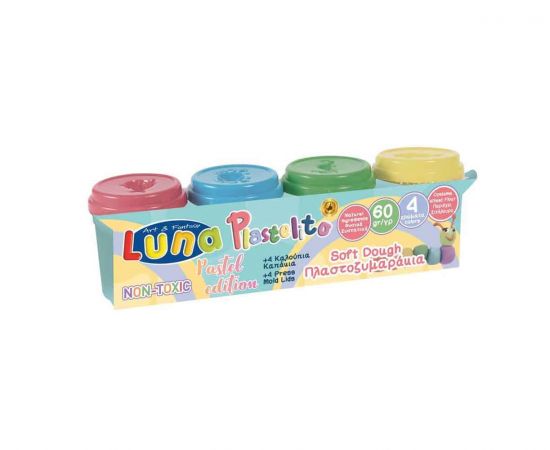 Σετ Πλαστοζυμαράκια Luna 4 Χρώματα Παστέλ x 60gr Luna | Παιχνίδια για Αγόρια στο MarkCenter