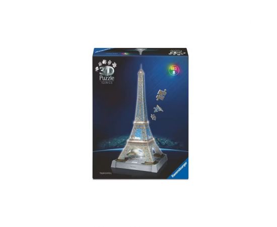 3D Iconics 216τεμ Night Edition Πύργος του Άιφελ Ravensburger | Πάζλ στο MarkCenter