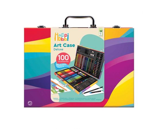 HappiHobbi Κασετίνα Ζωγραφικής Deluxe 100 Αξεσουάρ Rainbow AS Company | Παιχνίδια Unisex στο MarkCenter