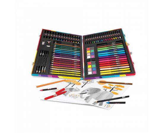 HappiHobbi Κασετίνα Ζωγραφικής Deluxe 100 Αξεσουάρ Rainbow AS Company | Παιχνίδια Unisex στο MarkCenter