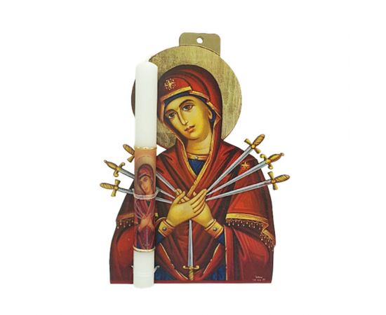 Λαμπάδα Χειροποίητη Καδράκι Παναγία Επτασπάθη OEM | Πασχαλινές λαμπάδες στο MarkCenter