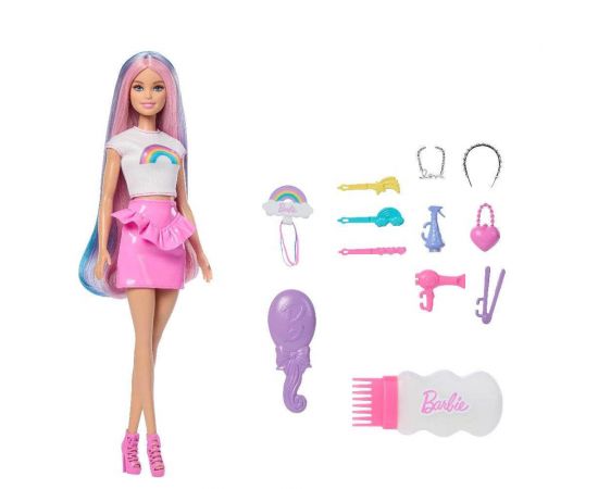 Barbie Κούκλα Πολύχρωμα Μαλλιά Με Γκλίτερ JJP07 Mattel | Παιχνίδια για Κορίτσια στο MarkCenter