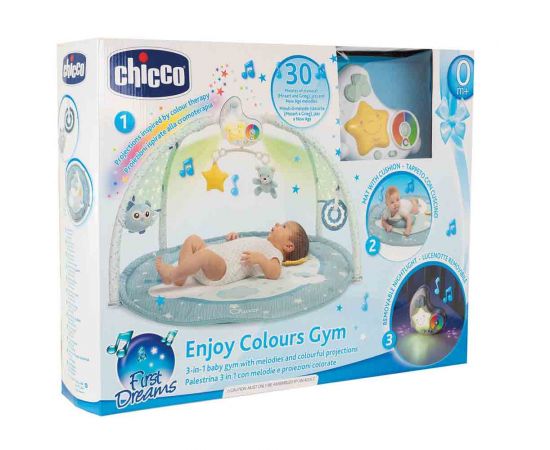 Βρεφικό Γυμναστήριο Chicco Με Προβολέα Enjoy Colors Σιελ AS Company | Παιχνίδια Bebe στο MarkCenter