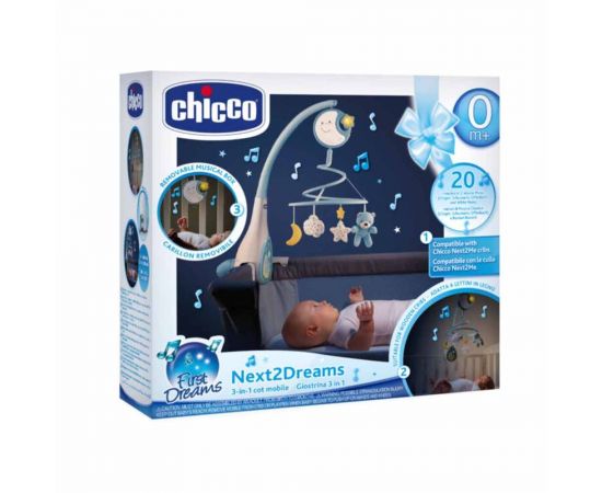 Βρεφικό Παιχνίδι Κούνιας Chicco Περιστρεφόμενο Next2Dreams Σιελ Chicco | Παιχνίδια Bebe στο MarkCenter