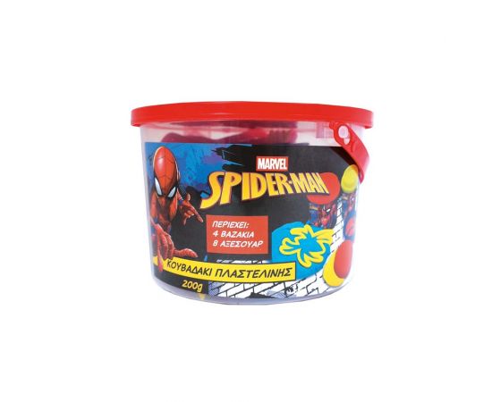 Πλαστελίνη Marvel Spiderman Κουβαδάκι Με 4 Βαζάκια Και 8 Εργαλεία 200g AS Company | Παιχνίδια για Αγόρια στο MarkCenter