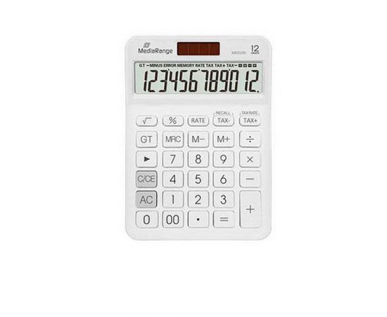 Αριθμομηχανή MediaRange MROS191 12 Ψηφίων Άσπρο MediaRange | Μηχανές Γραφείου  στο MarkCenter