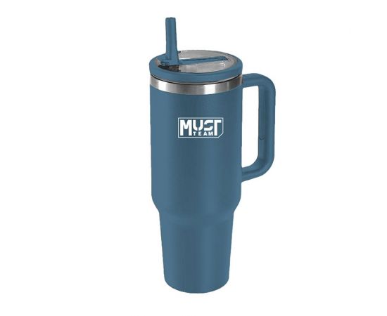 Θερμός Ανοξείδωτος Must Team Ποτήρι Με Καλαμάκι 900ml Μπλε Must Team | Παγουράκια - Δοχεία Φαγητού στο MarkCenter
