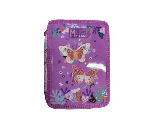 Κασετίνα Must Team Διπλή Γεμάτη Butterfly Lilac Must Team | Τσάντες - Κασετίνες στο MarkCenter