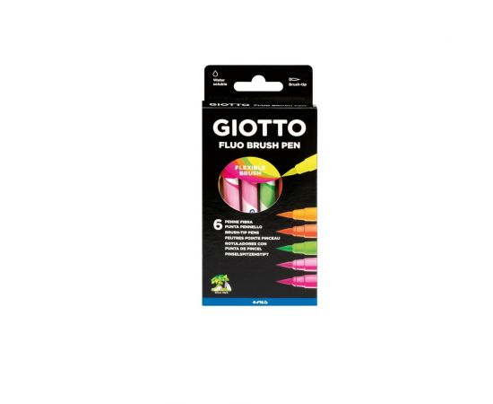 Μαρκαδόροι Πινέλου Giotto Turbo Soft Fluo 6τμχ Διακάκης | Είδη Ζωγραφικής στο MarkCenter