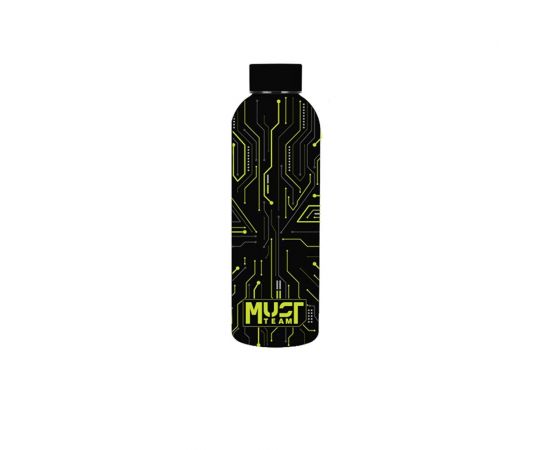Παγούρι Θερμός Ανοξείδωτο Must Team 500ml Μαύρο Tech Πράσινο Must Team | Παγουράκια - Δοχεία Φαγητού στο MarkCenter